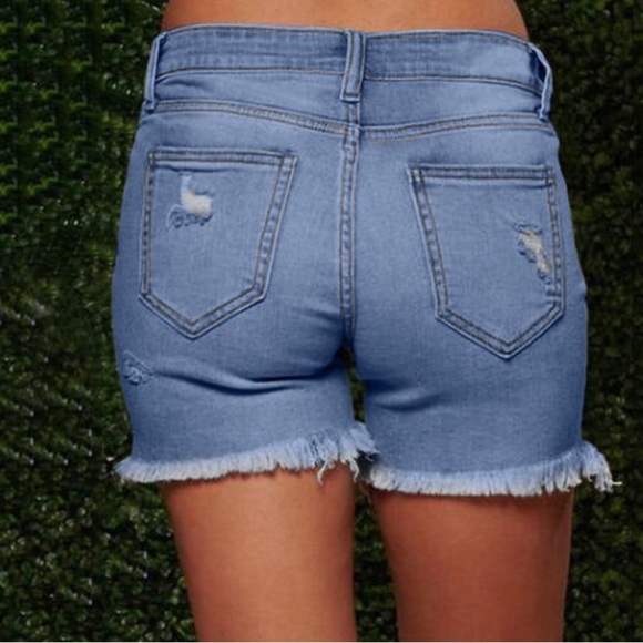 Babysbule Juniors Light Wash Distressed High Rise Denim Shorts Choose Size - Picture 3 of 15